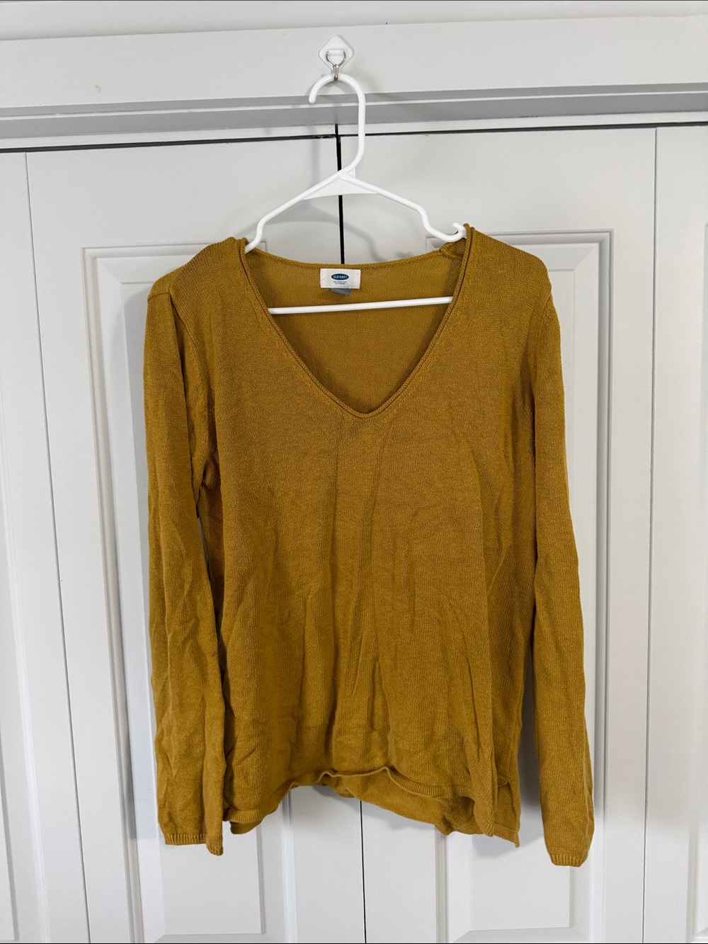 Old Navy Women's Long Sleeve V-Neck Top - Mustard Yellow